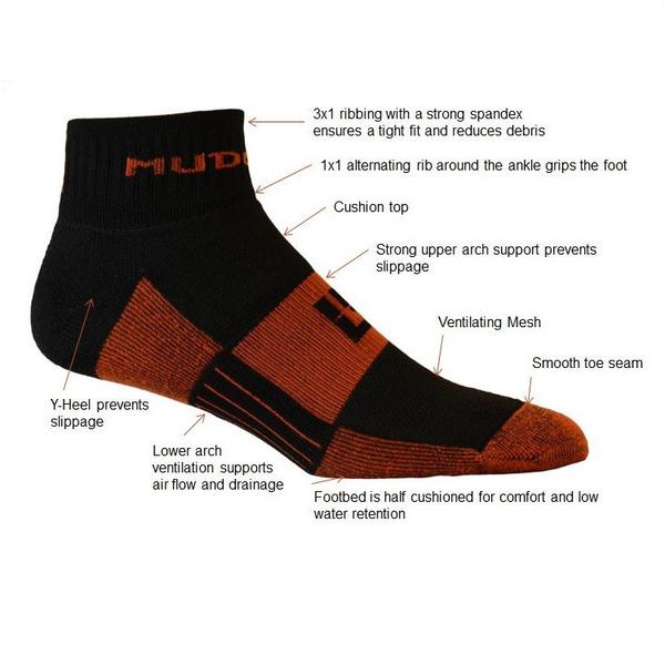 MudGear Quarter (¼) Crew Socks (2 pair pack)