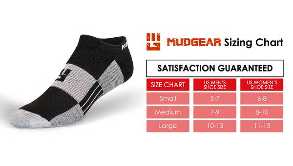 MudGear No-Show Running Socks (2 Pair Pack)