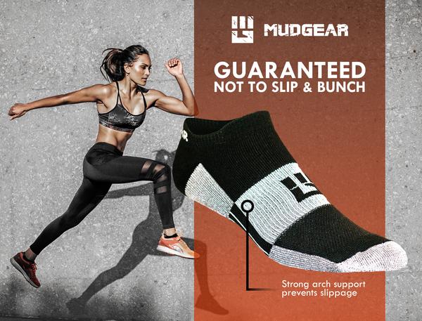 MudGear No-Show Running Socks (2 Pair Pack)