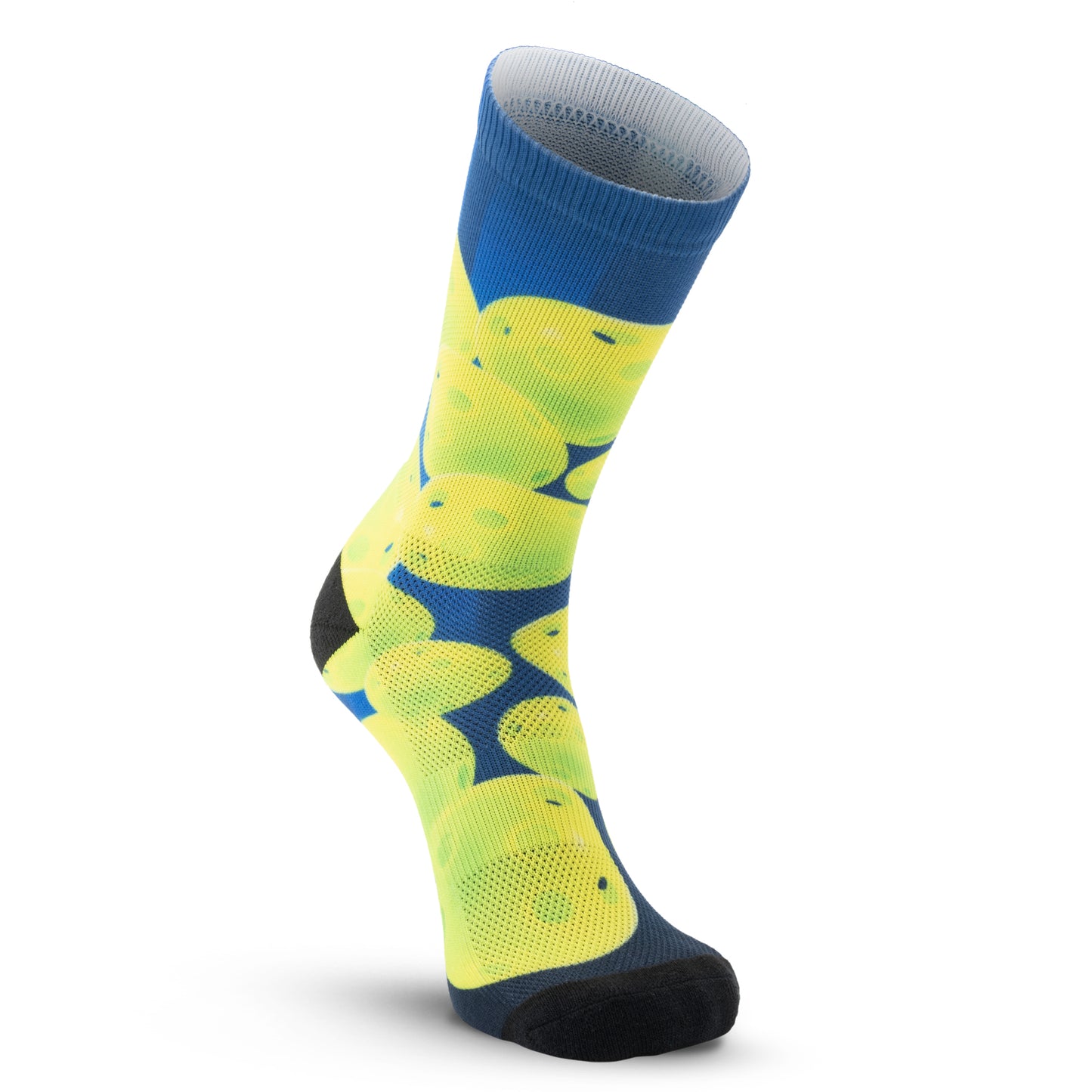 Performance PickleBall Custom Crew Height Socks - Blue/Green (1 Pair)