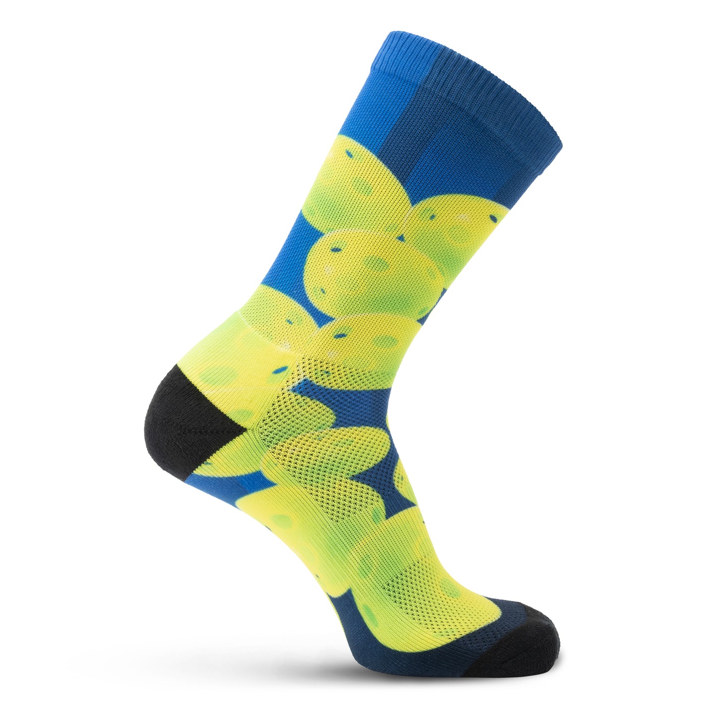 Performance PickleBall Custom Crew Height Socks - Blue/Green (1 Pair)