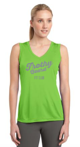 Frothy Beard - Women's Sport-Tek V-Neck Sleeveless Tee Pre-Order
