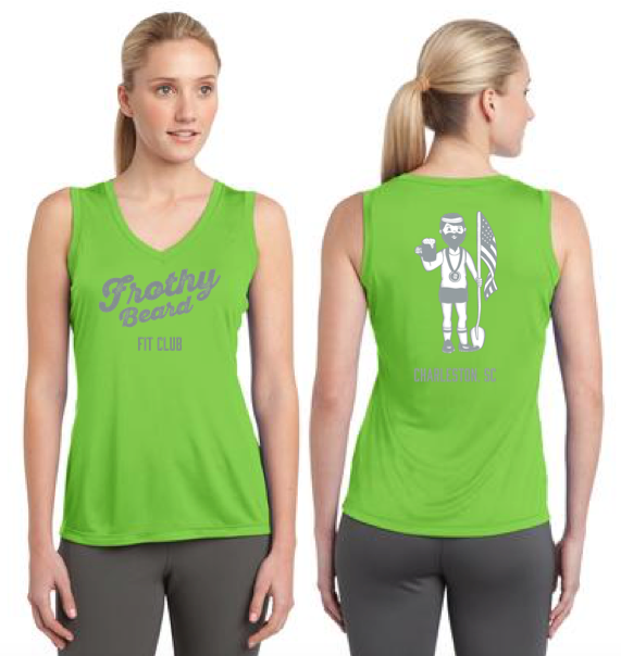 Frothy Beard - Women's Sport-Tek V-Neck Sleeveless Tee Pre-Order