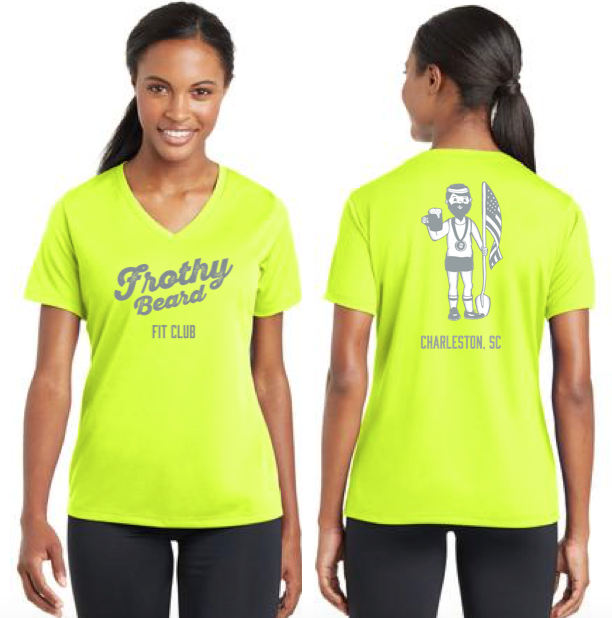 Frothy Beard - Women's Sport-Tek RacerMesh V-Neck Tee