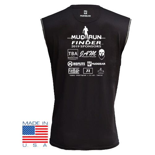 Mud Run Finder MudGear Men's Fitted Race Jersey v3 Sleeveless Tee Pre-Order