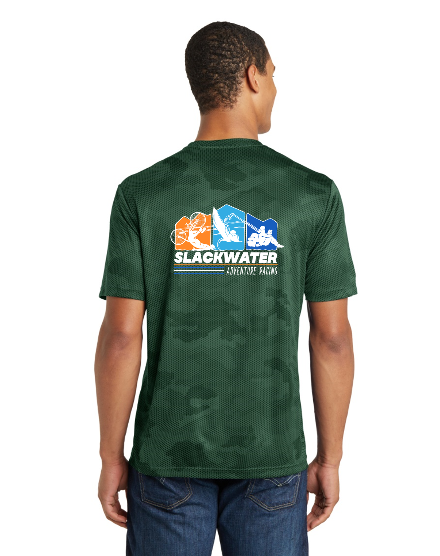 Slackwater Adventure Racing Men's Sport-Tek CamoHex Tee Pre-Order