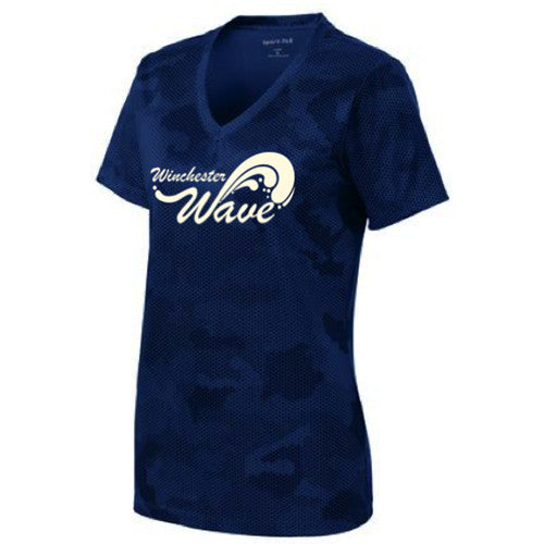 Winchester Wave - Women's Sport-Tek CamoHex V-Neck Tee Pre-Order