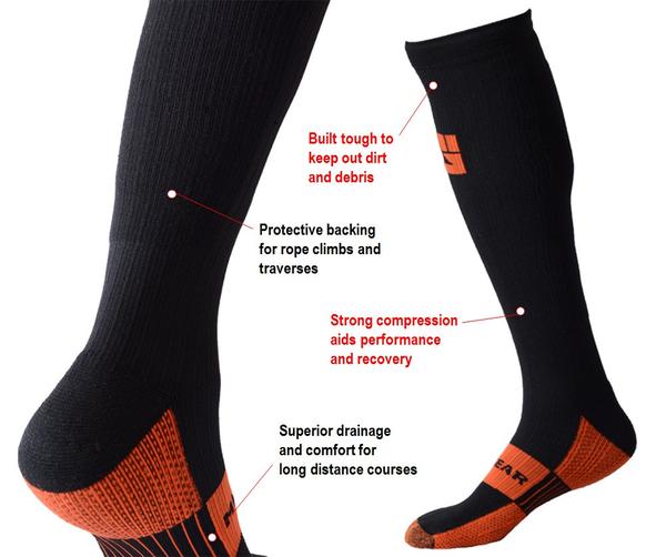 Orange Athletic Knee High - (Compression Socks)