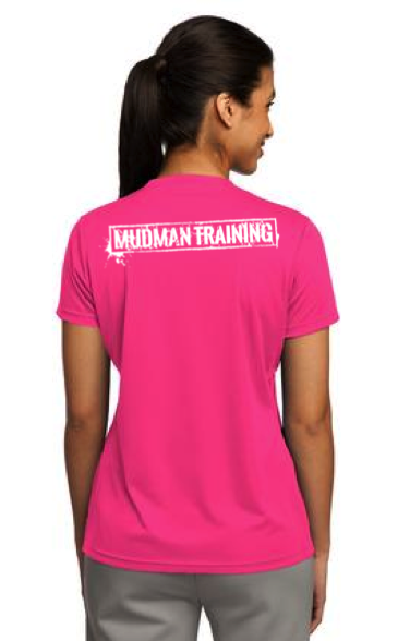 MudMan Training Sport-Tek Ladies Short Sleeve Shirt  (Neon Pink) Pre-Order