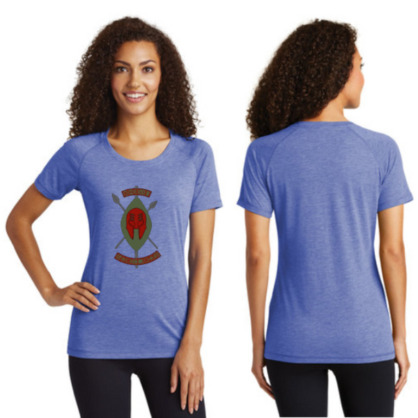 Black Spartans Sport-Tek Ladies PosiCharge Tri-Blend Wicking Scoop Neck Raglan Tee Pre-Order
